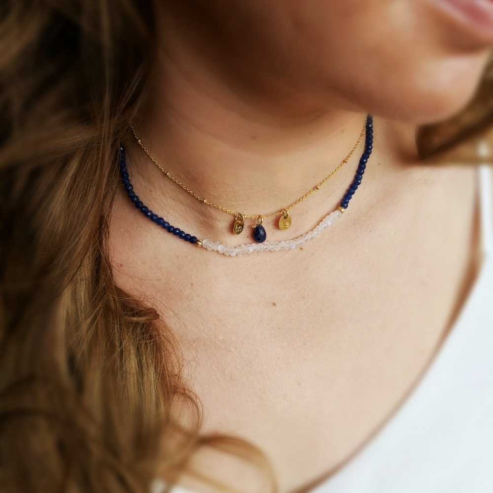 Personalized Sapphire Teardrop Choker